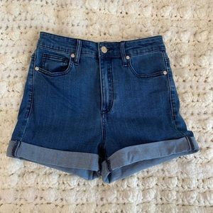 Guess high rise denim shorts